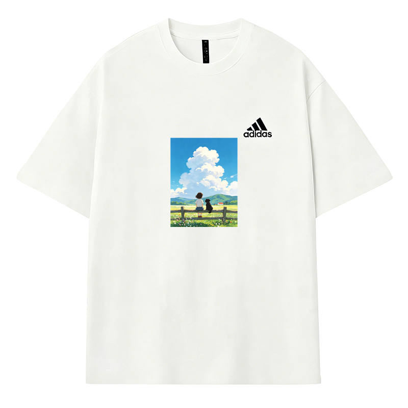 Adidas Adidas MUST HAVES T Shirts Men's Ecru Crew Neck Thin