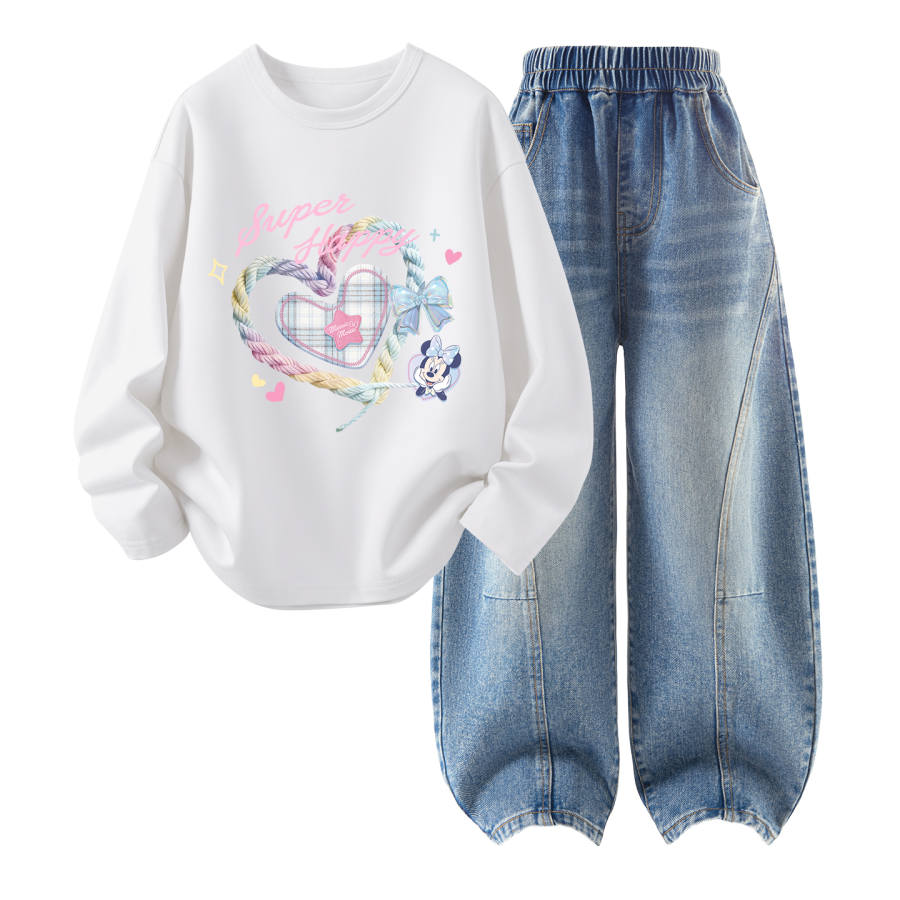 Disney Kids Casual Sportswear Crew Neck Thin Stretch Breathable