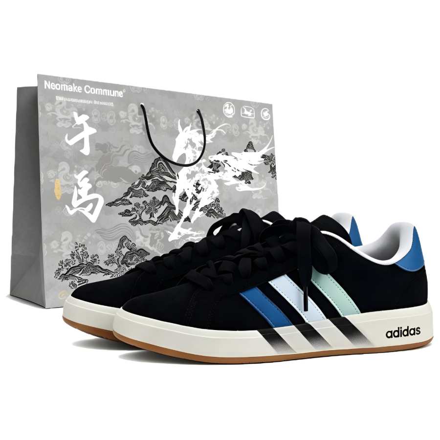 Adidas Adidas Grand Court Base 00s Skateboard Shoes Unisex Low Top Black/Blue