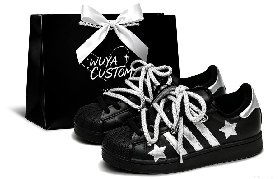 Adidas Originals Superstar 2 Skateboard Shoes Unisex Low Top Black/Silver