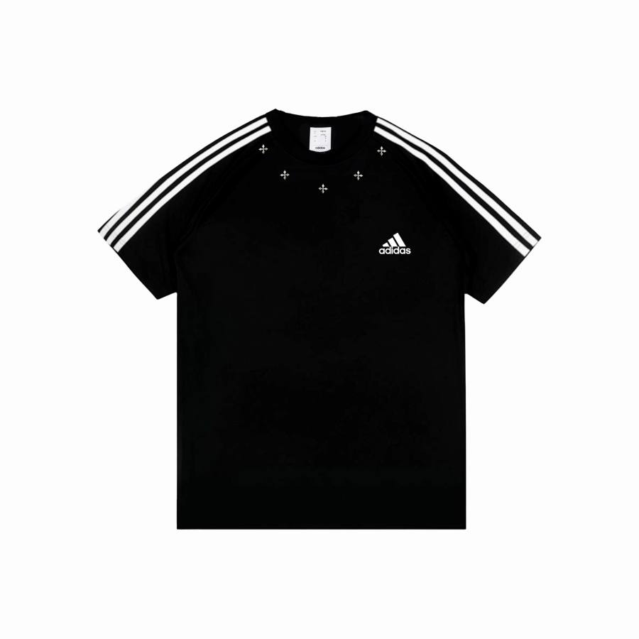 Adidas Adidas ESSENTIALS T Shirts Unisex Black Crew Neck Moderate Straight Fit
