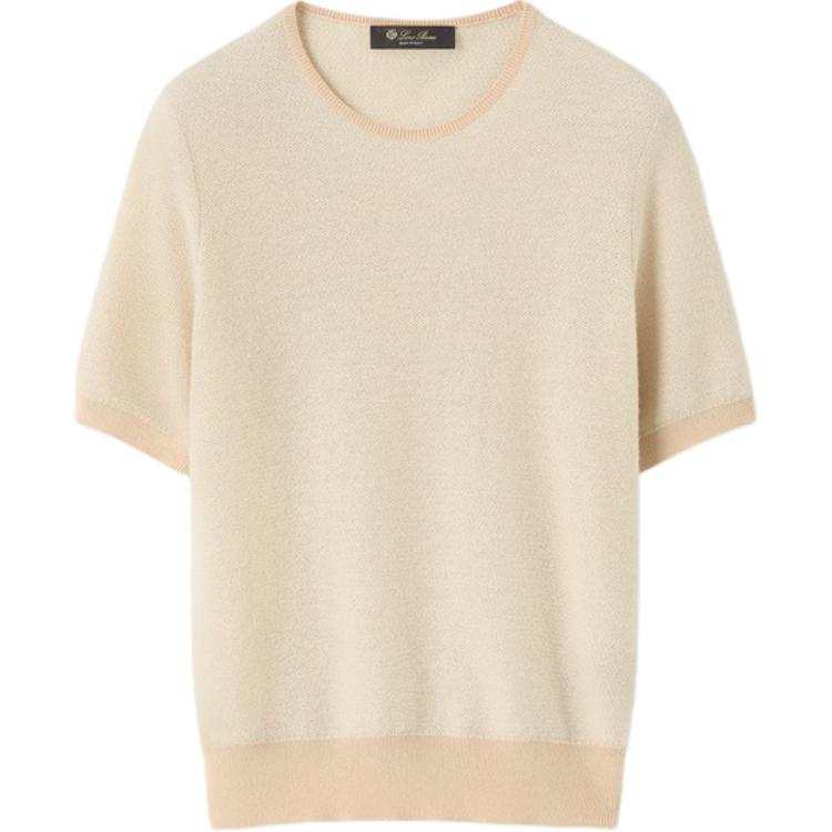 Loro Piana Cashmere Sweaters Women's Light Gold Crew Neck Moderate