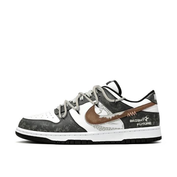 Nike Nike Dunk Skateboard Shoes Unisex Low Top Black/White/Orange