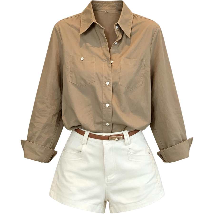 CHARM GLOW Casual Suits Women's Polo Collar Moderate
