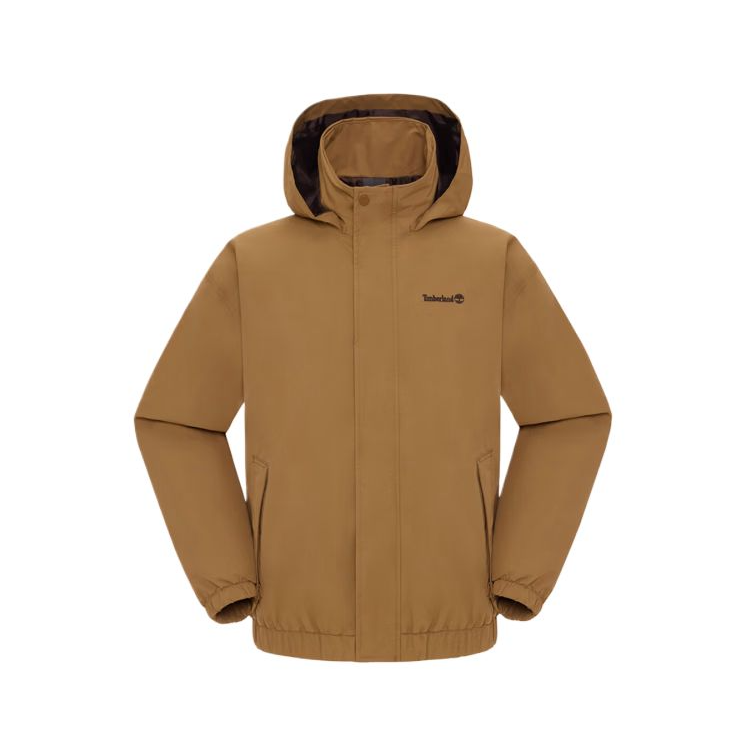 Timberland Jackets Men's Dark Wheat Hooded Non Detachable Moderate