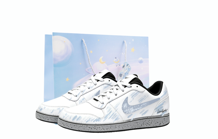 Nike Nike EBERNON Skateboard Shoes Unisex Low Top White/Blue