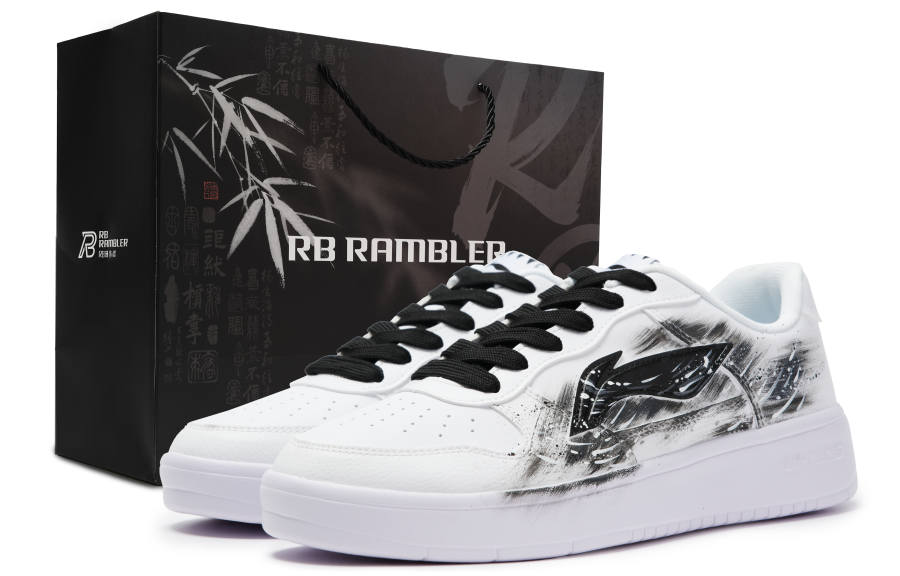 Li-Ning Li Ning Floating Boat Skateboard Shoes Men's Low Top Black White