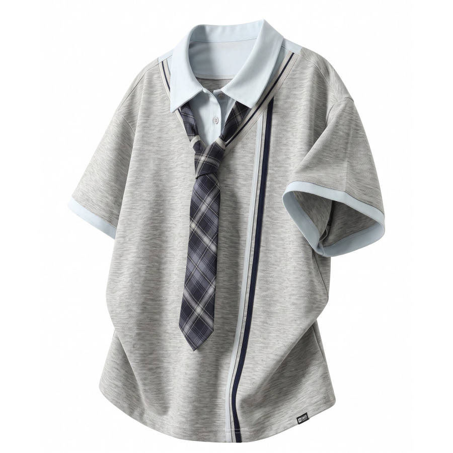 SNBL T Shirts Women's Gray Polo Collar Moderate
