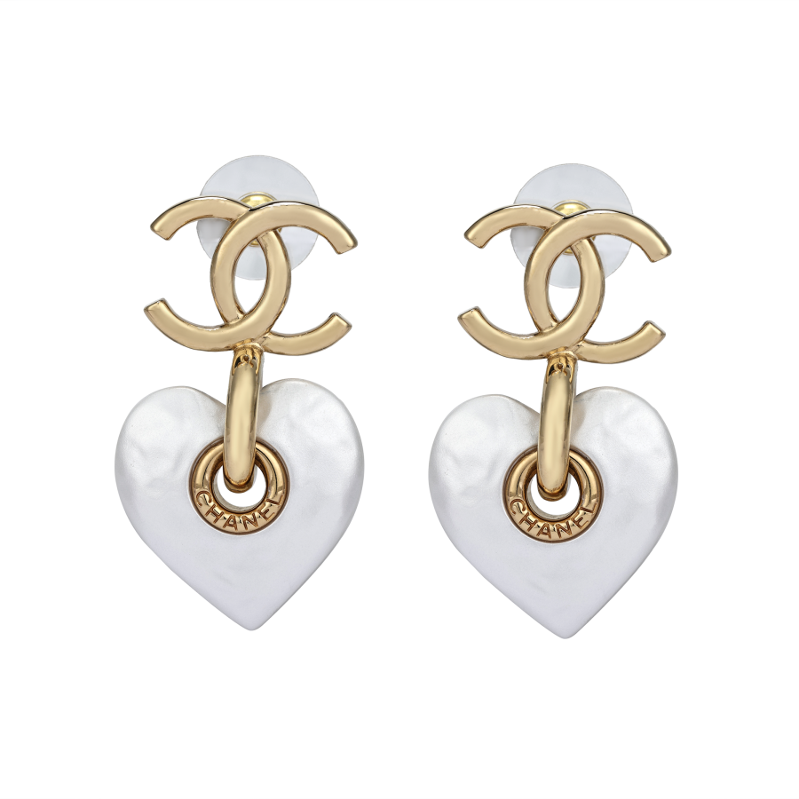 CHANEL CHANEL Stud Earrings Women's White