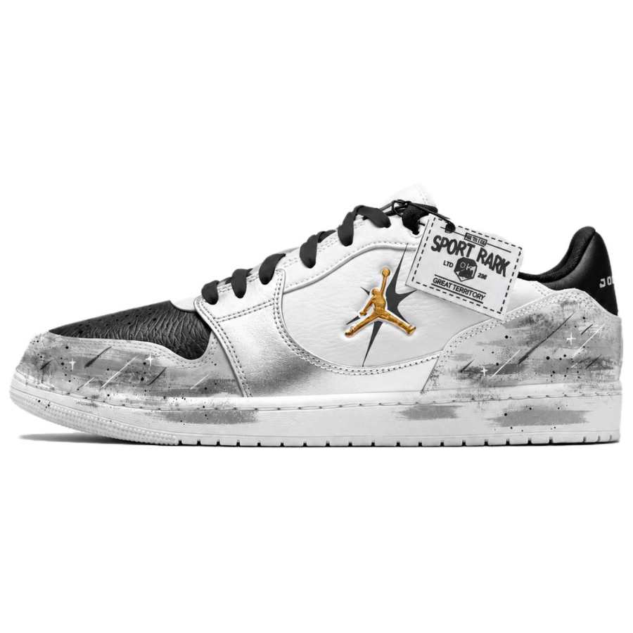 Jordan Jordan COURT CONNECT Skateboard Shoes Men's Low Top White Black Gold Silver Gray Color Block