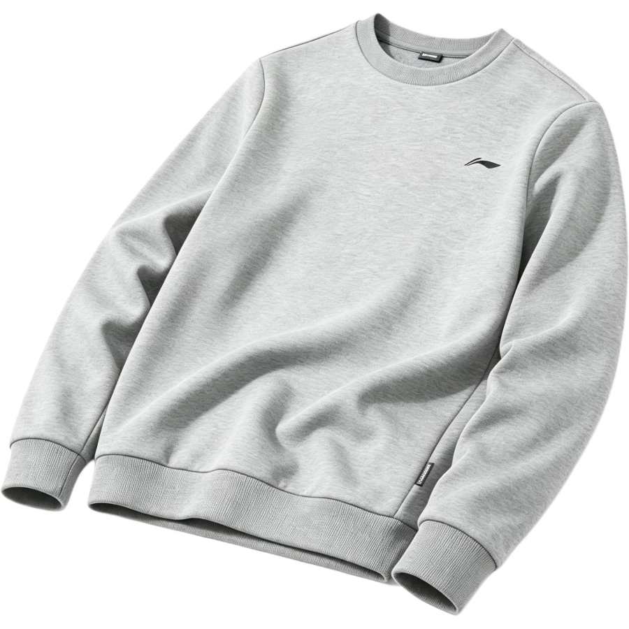 Li-Ning Li Ning Sweatshirts Men's Gray Breathable Skin Friendly Fabric Crew Neck Moderate