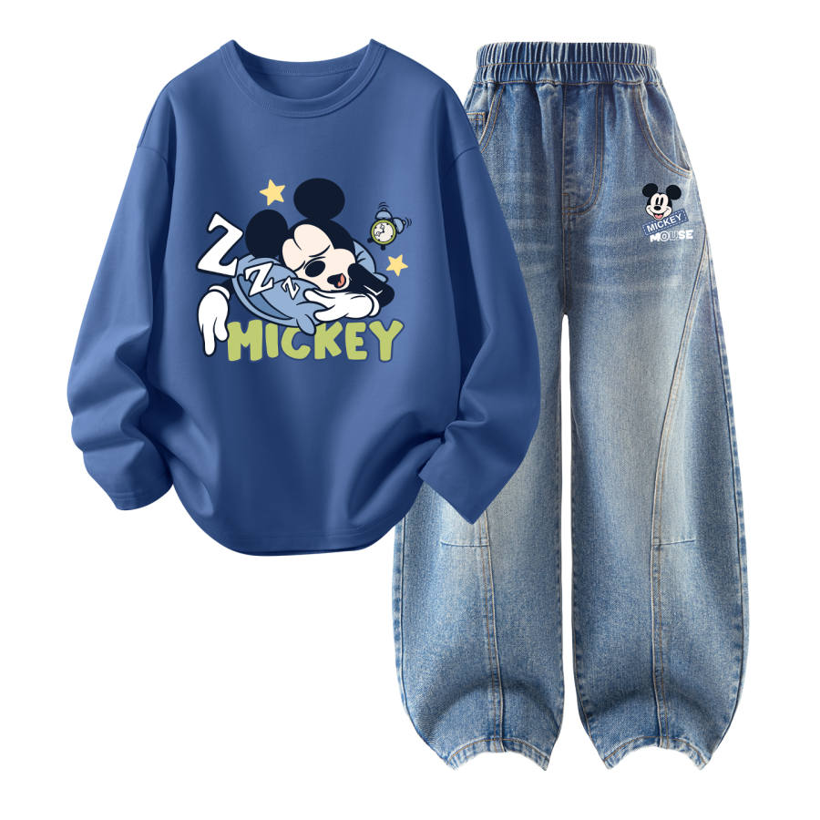 Disney Kids Casual Sportswear Crew Neck Thin Stretch Breathable