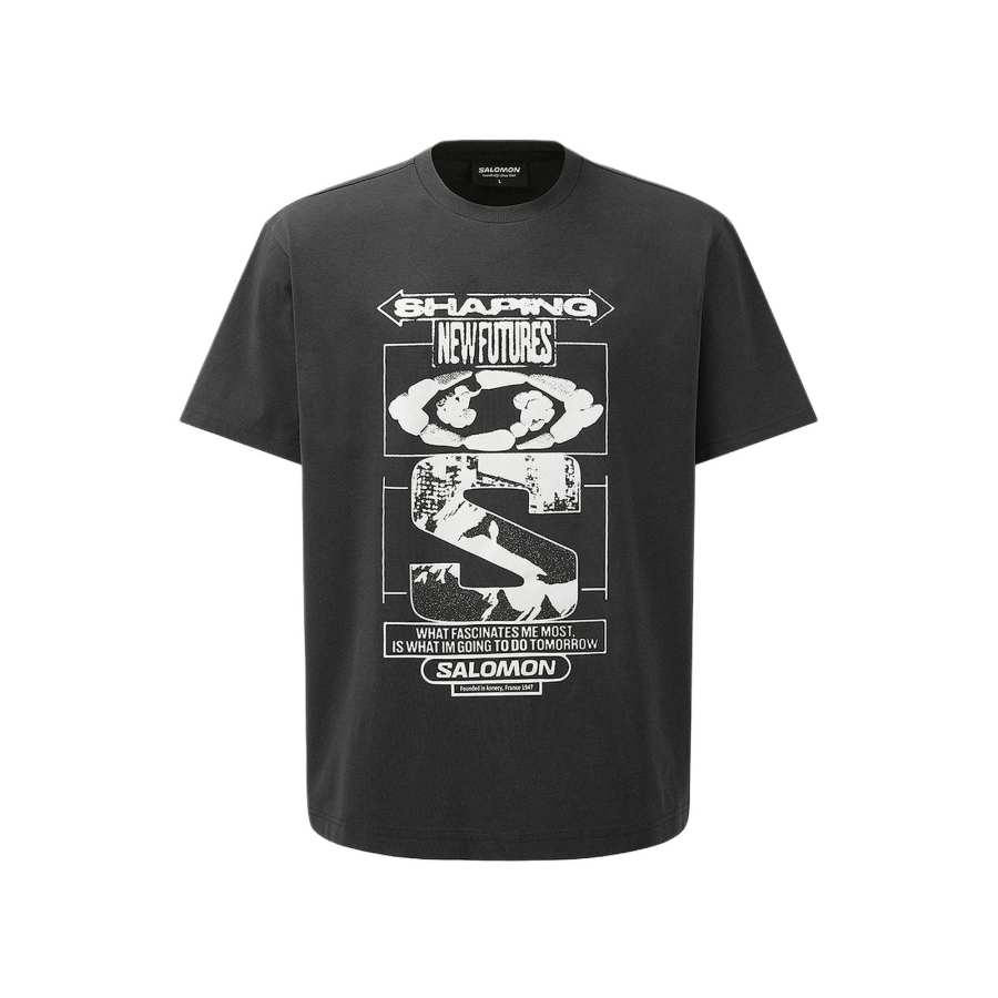 SALOMON T Shirts Men's Black Crew Neck Moderate