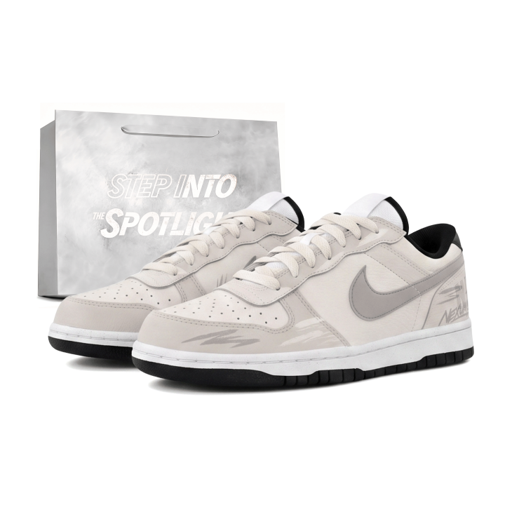 Nike Nike Big Skateboard Shoes Unisex Low Top Beige Gray