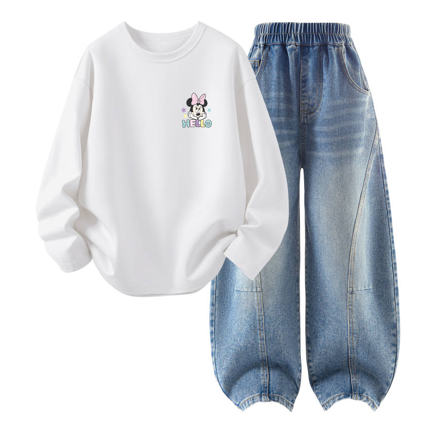 Disney Kids Casual Sportswear Crew Neck Thin Stretch Breathable