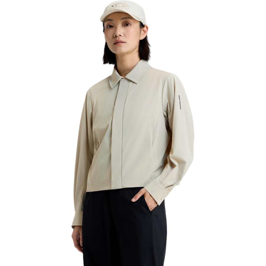 SALOMON Jackets Women's Willow Cotton Gray Lapel Moderate