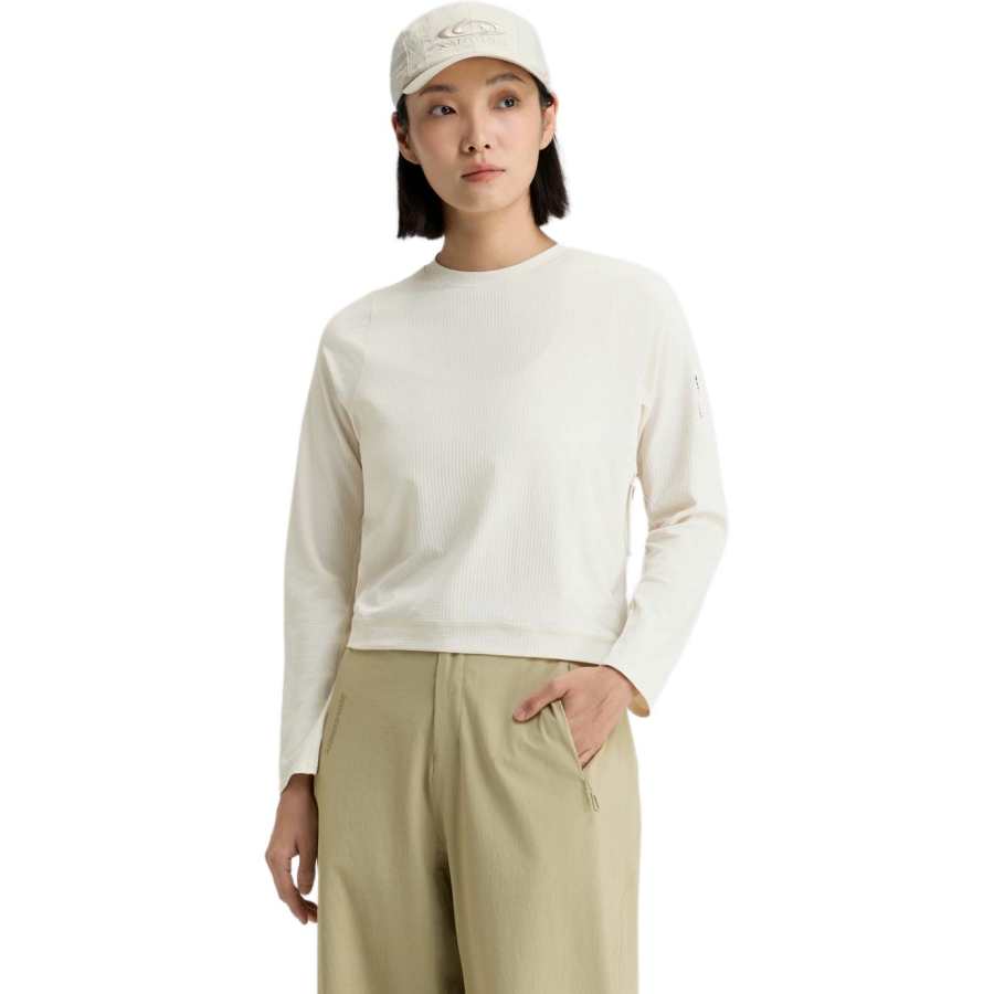 SALOMON T Shirts Women's Birch White Crew Neck Moderate