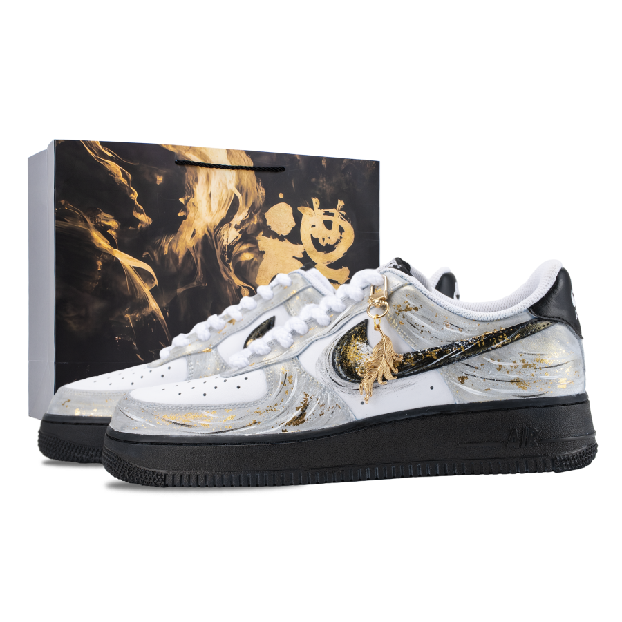 Nike Nike Air Force 1 Skateboard Shoes Unisex Low Top Gray/Gold