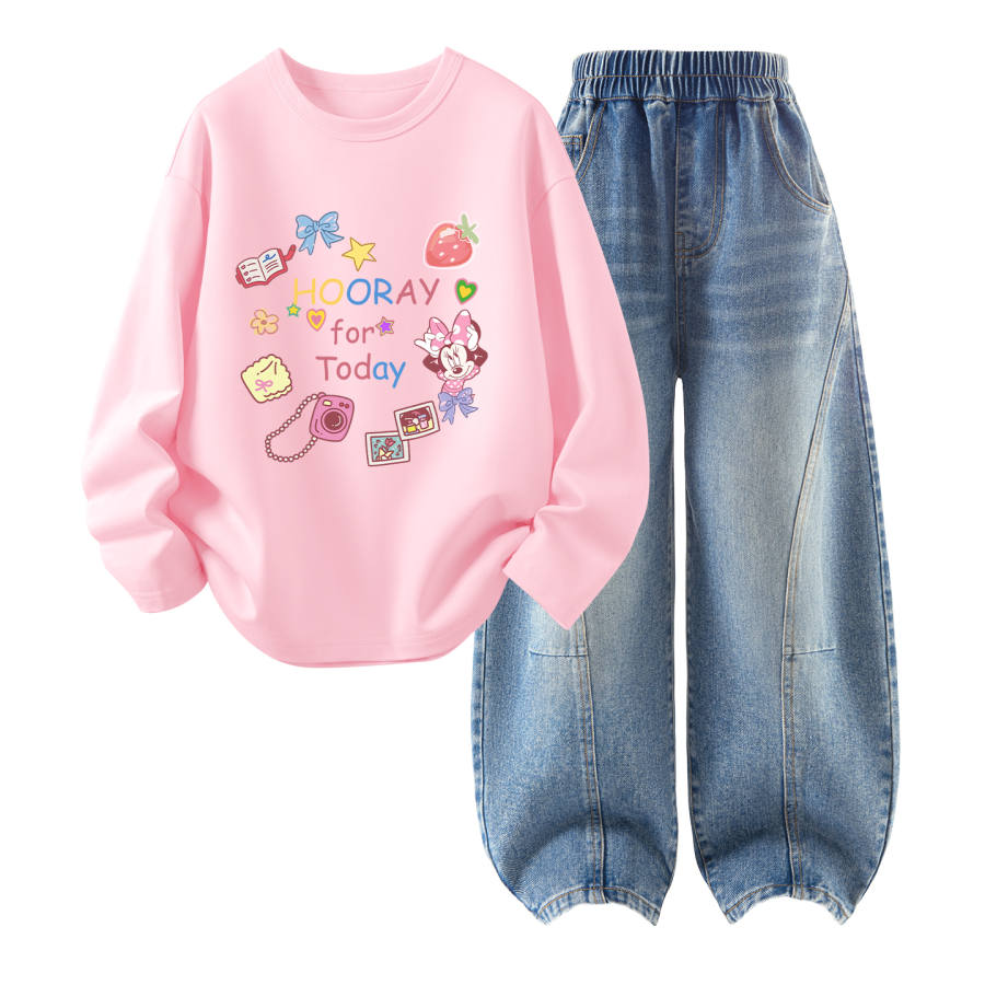 Disney Kids Casual Sportswear Crew Neck Thin Stretch Breathable