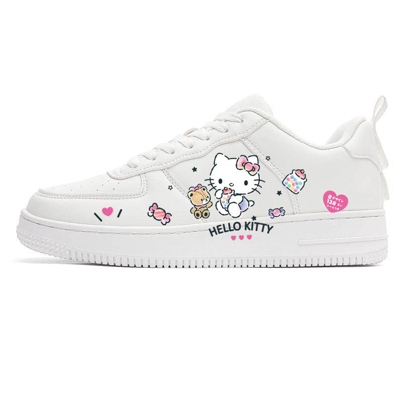 Sanrio Skateboard Shoes Unisex Low Top White Plum Red