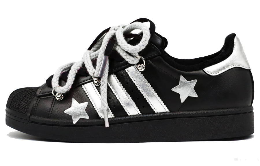 Adidas Originals Superstar 2 Skateboard Shoes Unisex Low Top Black/Silver