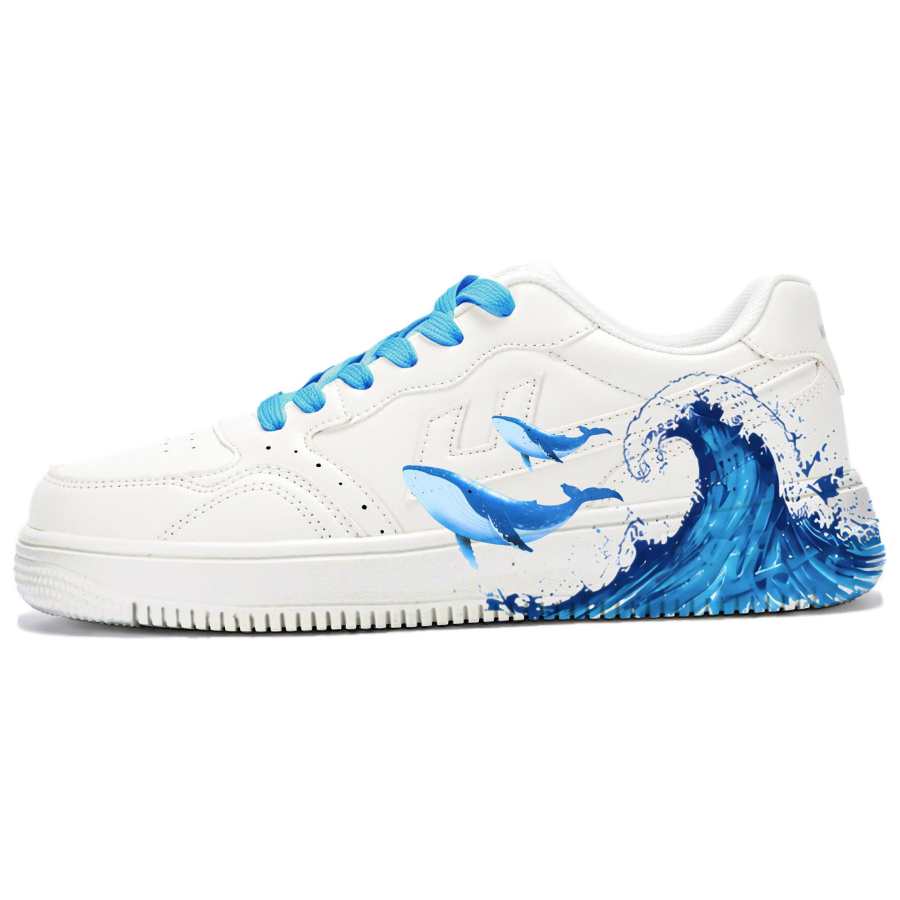 WARRIOR Skateboard Shoes Unisex Low Top White & Blue