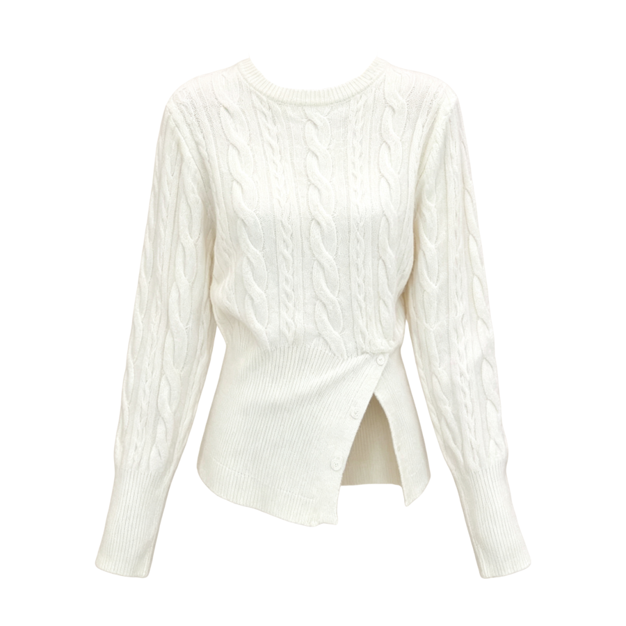FINDSME GAGA Knitwear Women's Crew Neck Moderate Nipped In Waist