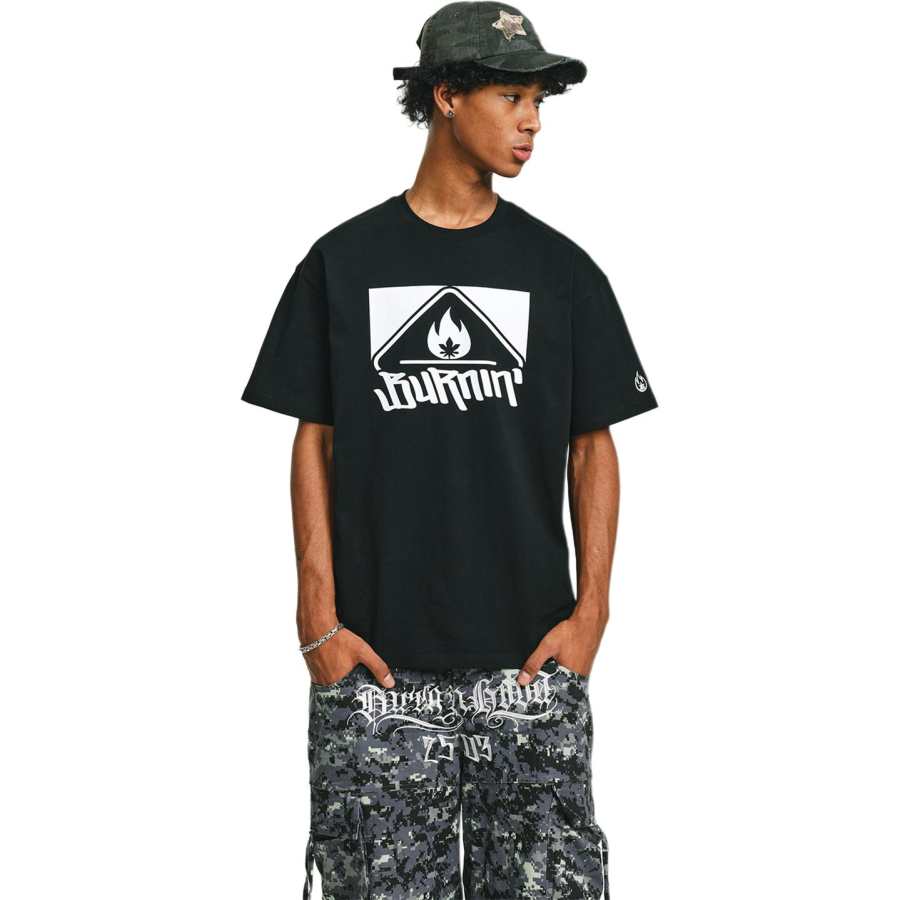 BURNIN T Shirts Unisex Crew Neck Moderate Straight Fit