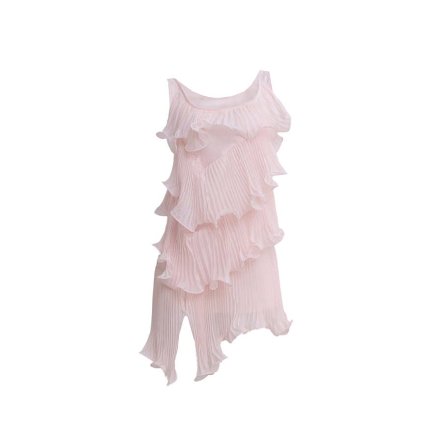 TUSHIFEI Sleeveless Dresses Women's Pink Moderate Short Skirt A Line Skirt