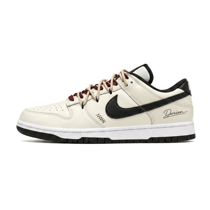 Nike Nike Dunk Skateboard Shoes Unisex Low Top Black Rice Colorway