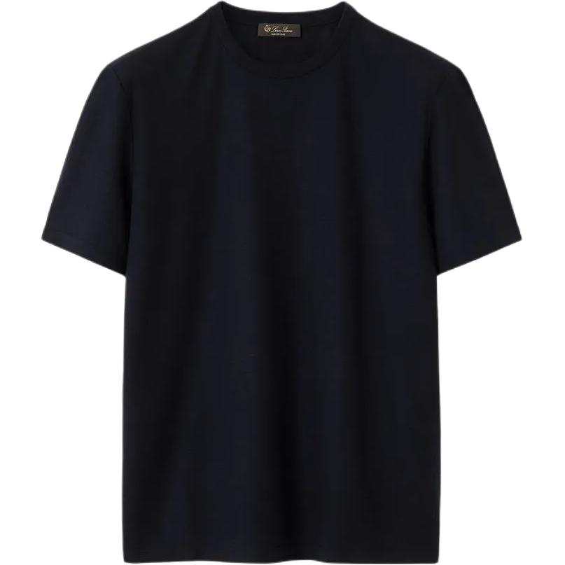 Loro Piana Sweaters Men's Lighthouse Blue Crew Neck Moderate Straight Fit