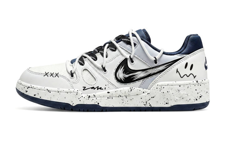 Nike Nike Full Force Skateboard Shoes Men's Low Top Black/White/Blue