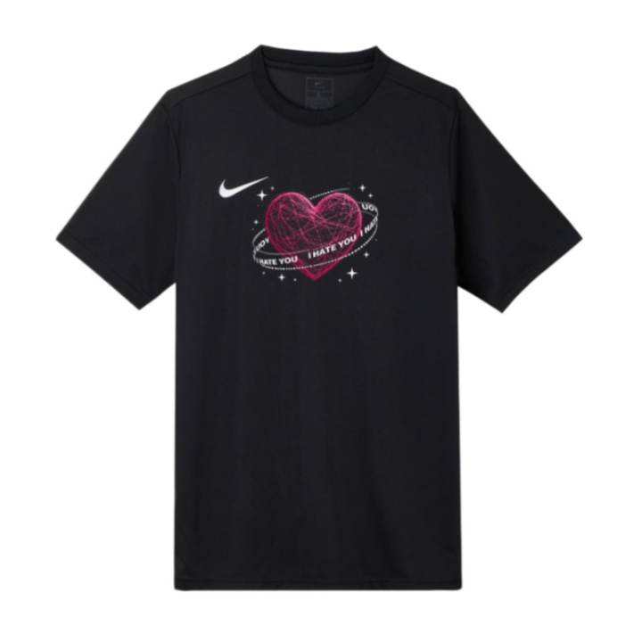Nike Nike T Shirts Men's Black Crew Neck Moderate Straight Fit