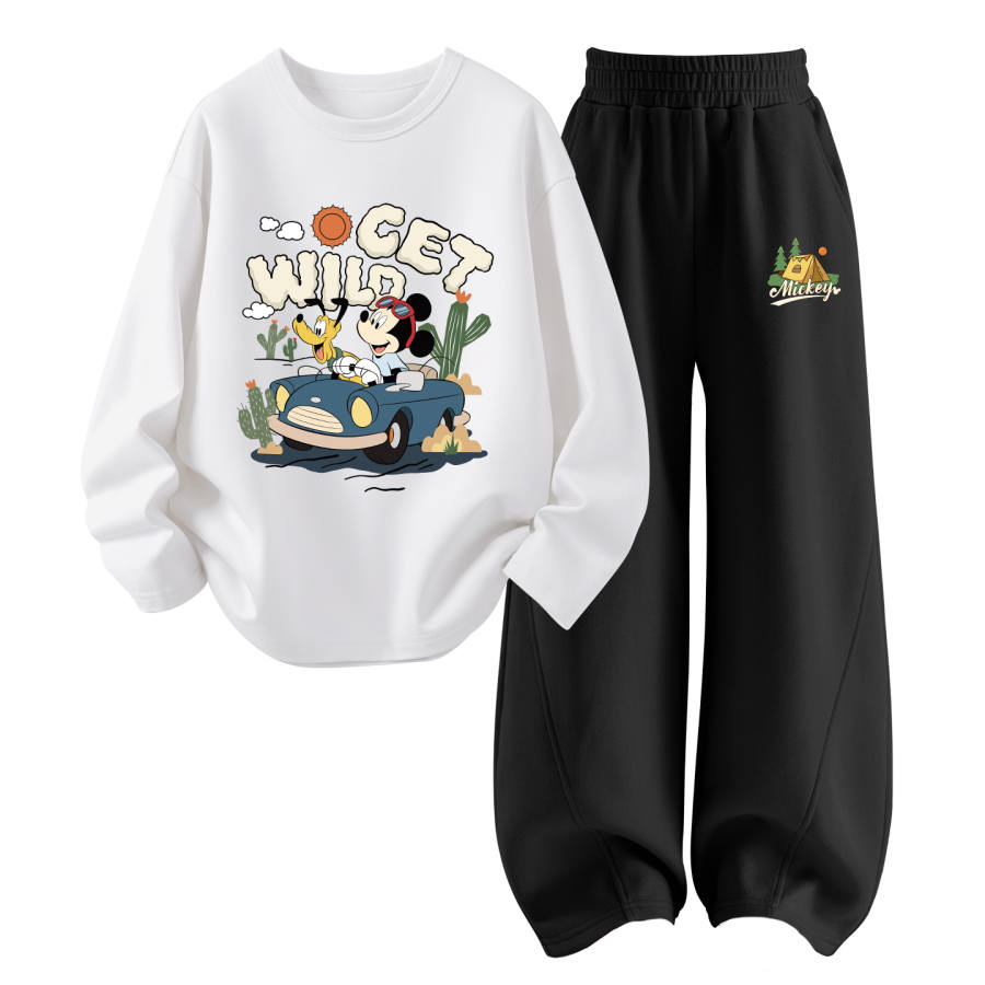 Disney Kids Casual Sportswear Crew Neck Thin Stretch Breathable