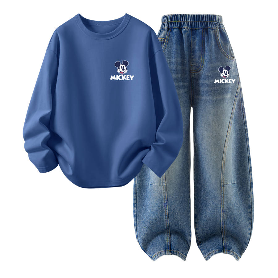 Disney Kids Casual Sportswear Crew Neck Thin Stretch Breathable