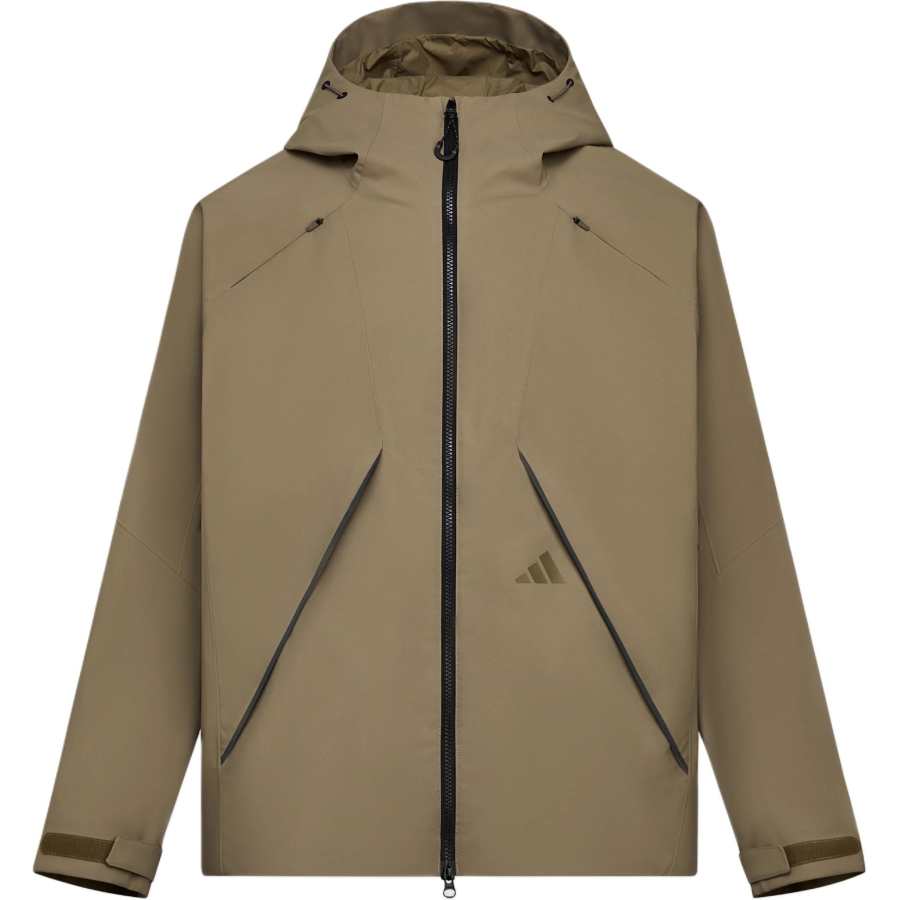 Adidas Adidas Windbreaker Jackets Men's Khaki Brown Hooded Non Detachable Moderate