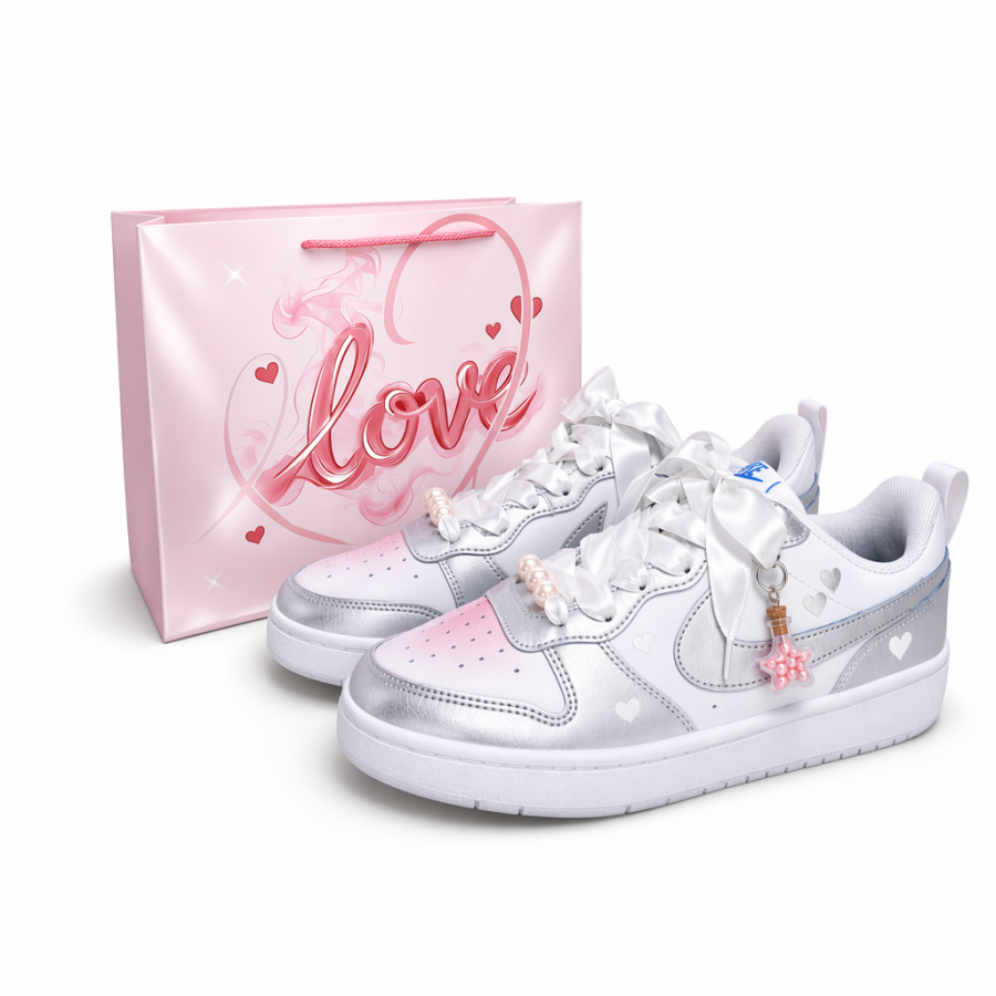 Nike Nike Court Borough Skateboard Shoes Unisex Low Top Pink