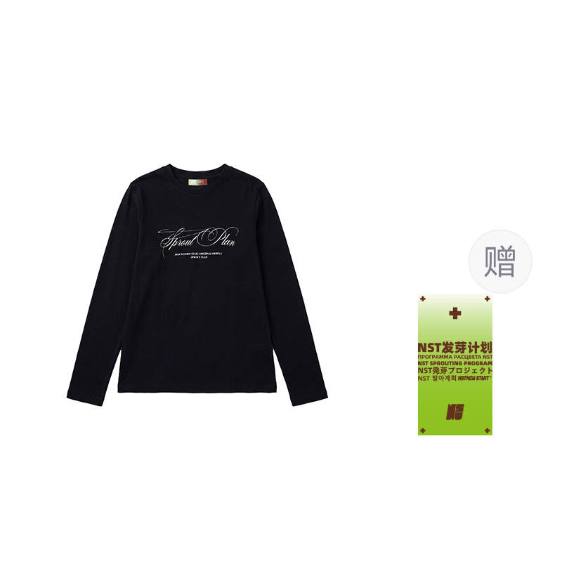 NSTNEW START T Shirts Women's Black Crew Neck Moderate Straight Fit