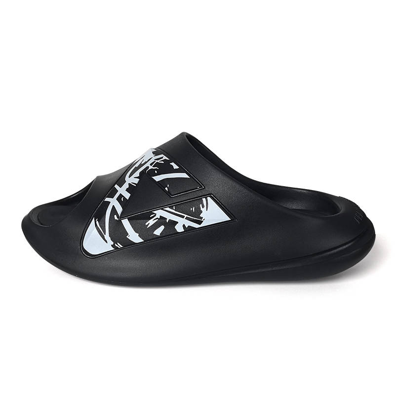 PEAK Taichi Chubby Slippers Quiet Slip Resistant Abrasion Resistant Slide Slippers Unisex Black
