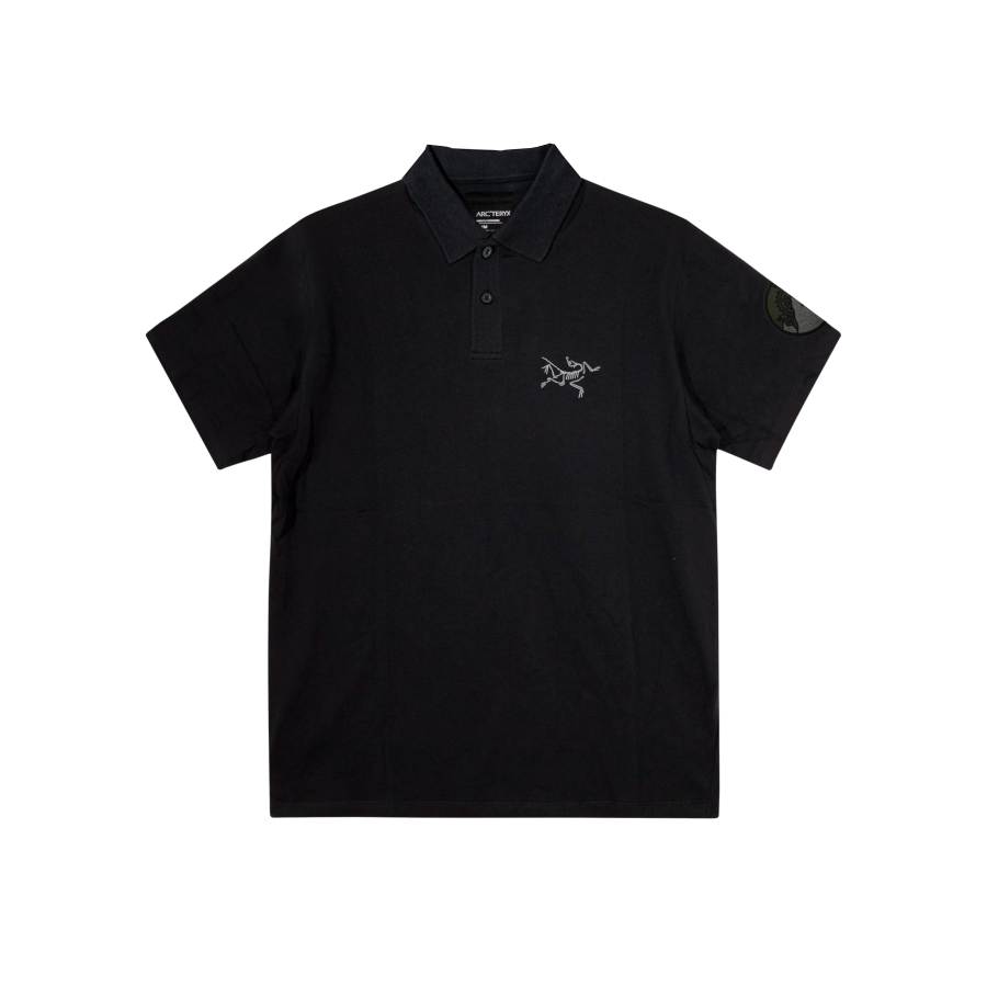 Arcteryx KRAGG T Shirts Unisex Black/Black Polo Collar Moderate