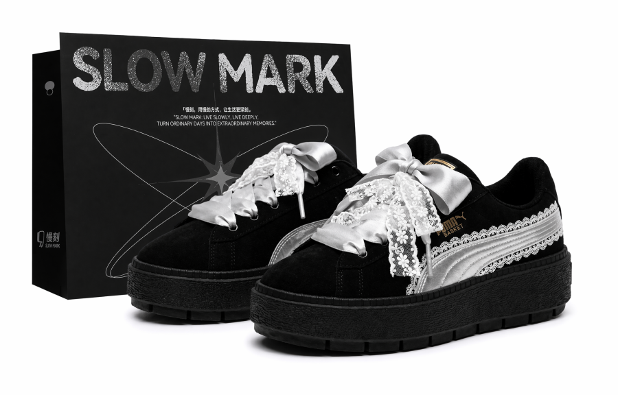 PUMA Platform Trace Skateboard Shoes Women's Low Top Silver