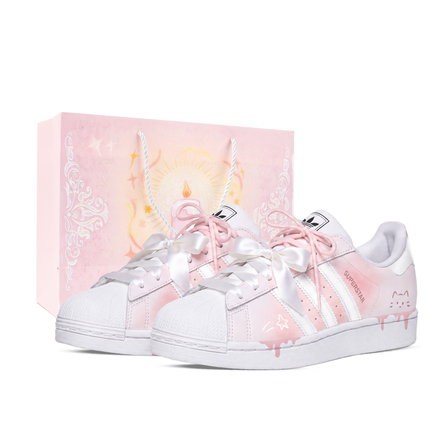 Adidas Originals Superstar 2 Skateboard Shoes Unisex Low Top White/Pink