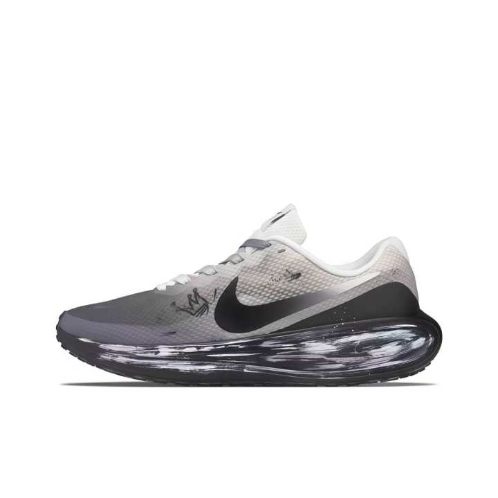 Nike Nike REVOLUTION 8 Running Shoes Unisex Low Top Black White Gray Gradient Graffiti Colorway