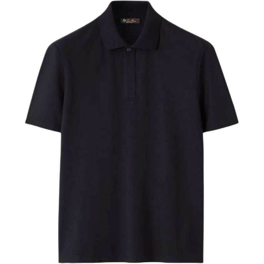 Loro Piana Polo Shirts Men's Lighthouse Blue Polo Collar Moderate