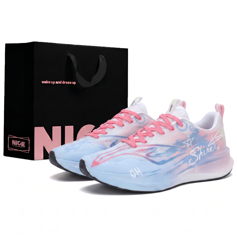 Li-Ning Li Ning Running Shoes Unisex Low Top Blue Pink Gradient Graffiti Colorway