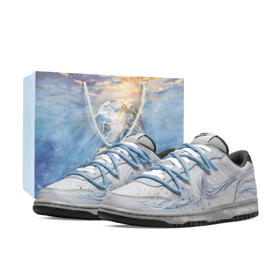 Nike Nike Big Skateboard Shoes Unisex Low Top White/Black/Gray/Blue