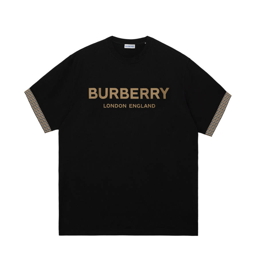 Burberry T Shirts Men's Black Crew Neck Moderate