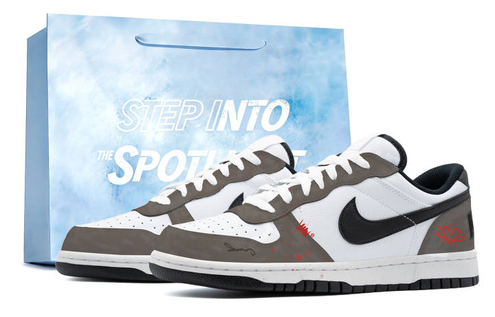 Nike Nike Big Skateboard Shoes Men's Low Top White/Black/Brown