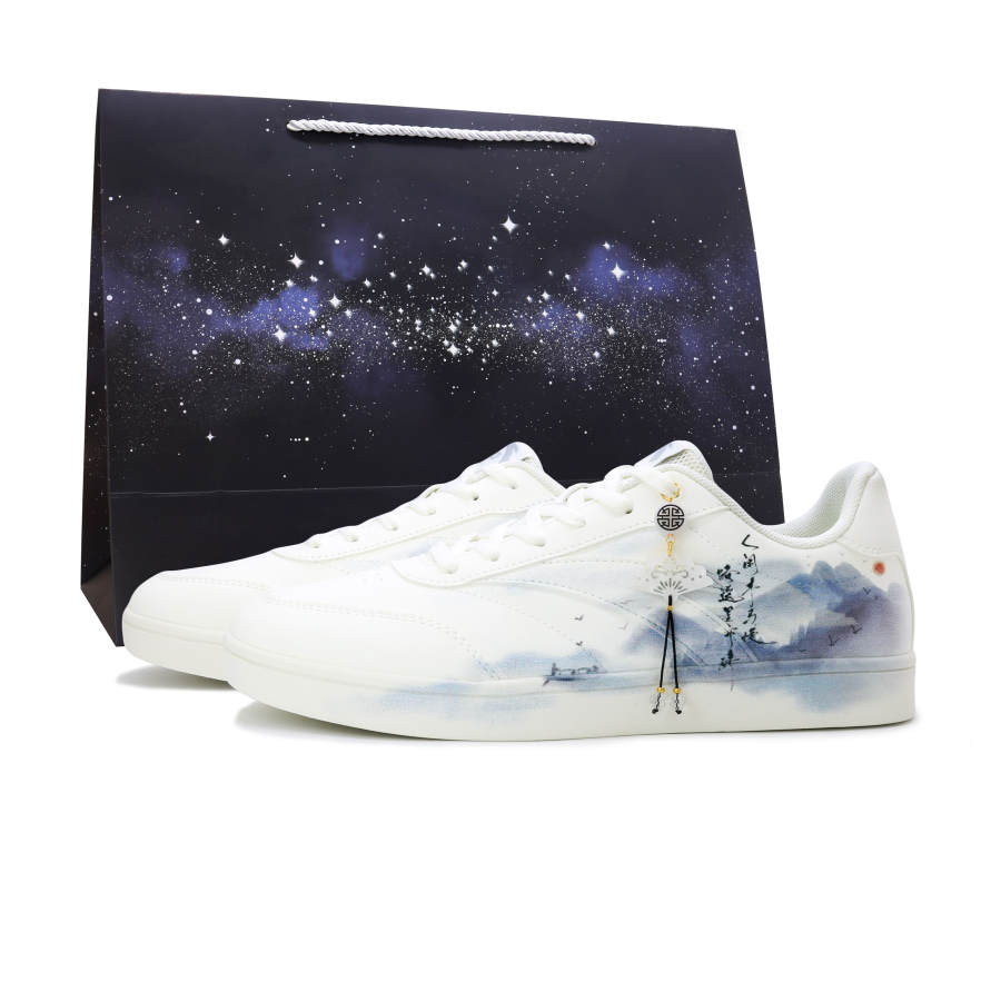 ANTA Active Skateboard Shoes Men's Low Top White/Cyan/Black