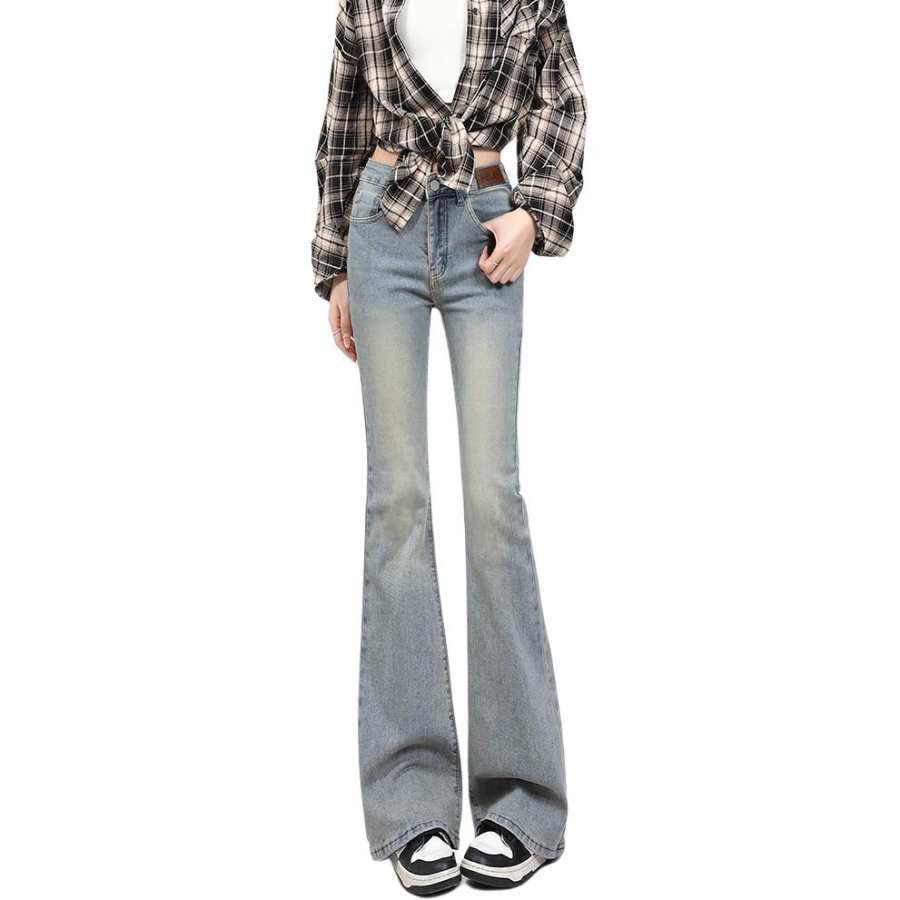 HELEH Jeans For Fall And Winter Women's Yellow Mud